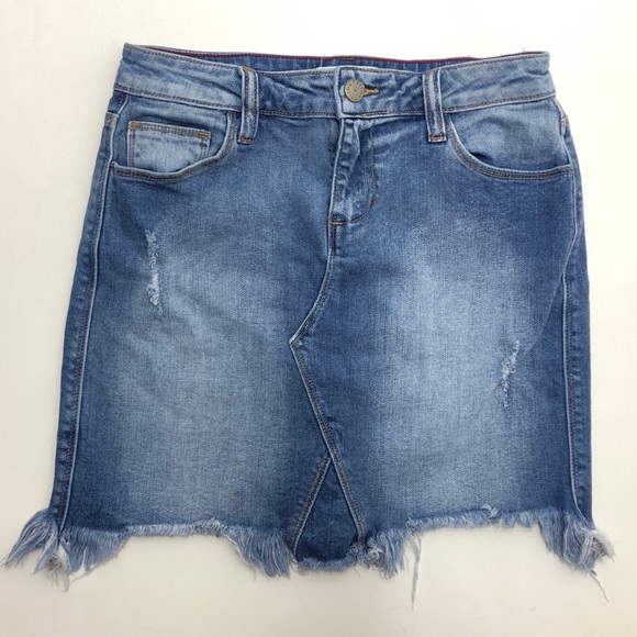 Cello Dresses & Skirts - Cello Distressed Frayed Hem Jean Skirt Size S